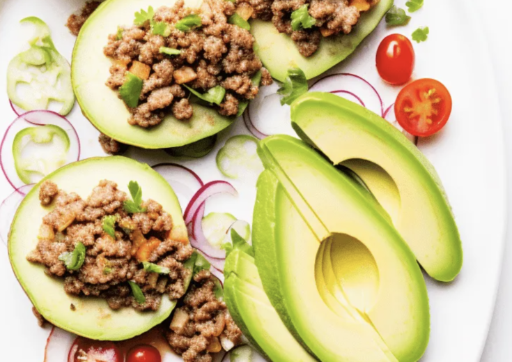 Stuffed Avocado with Walnut Mince